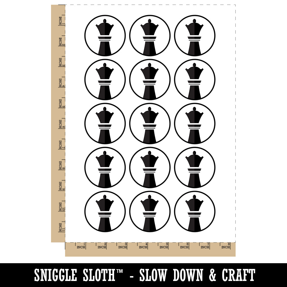 Chess Piece Black Queen Temporary Tattoo Water Resistant Fake Body Art Set Collection (1 Sheet)