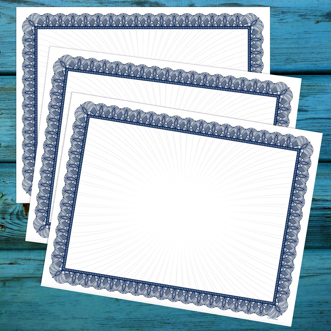 Great Papers! Value Certificate, Blue Border, 8.5" x 11", Printer Compatible, 100 Count