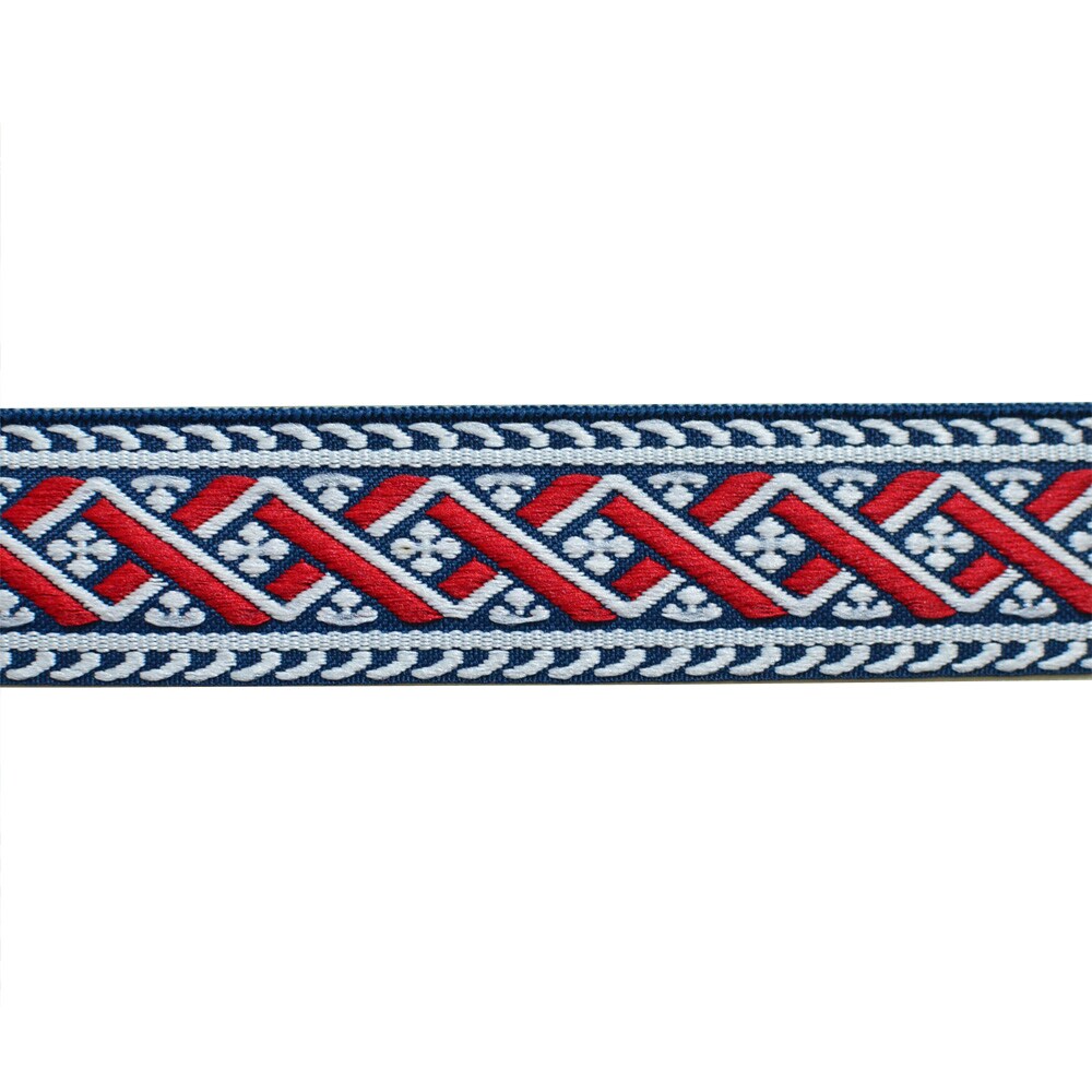 Designer&#x27;s Shop Jacquard woven Ethnic ribbon trim, 1-1/4&#x22; (32 mm) 5 yards