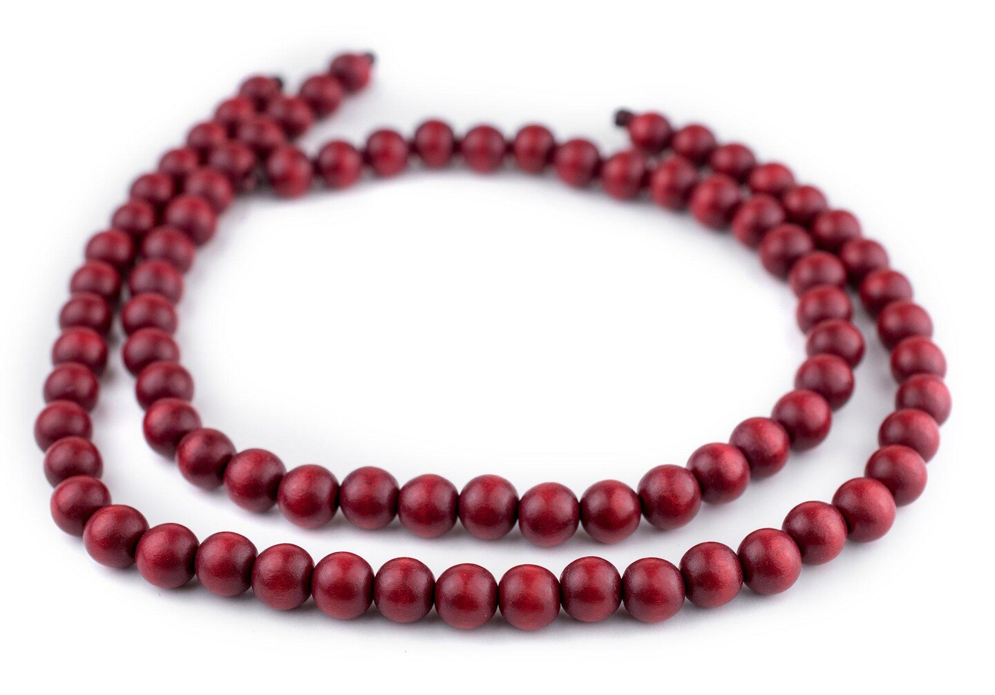 TheBeadChest 10mm Natural Round Wood Beads, Wooden Beads Loose Wood Spacer Beads for DIY Jewelry Making, 4 Sizes (8mm, 10mm, 12mm, 20mm) - Red
