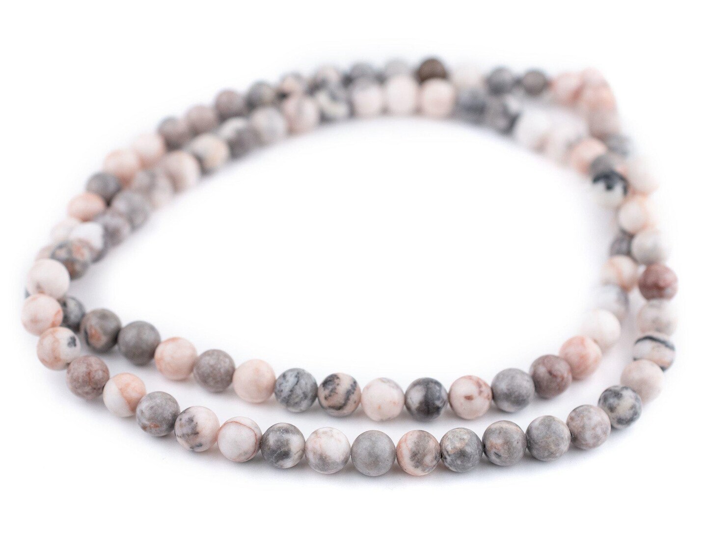 TheBeadChest Round Pink Zebra Jasper Beads (8mm): Organic Gemstone Round Spherical Energy Stone Healing Power Crystal for Jewelry Bracelet Mala Necklace Making