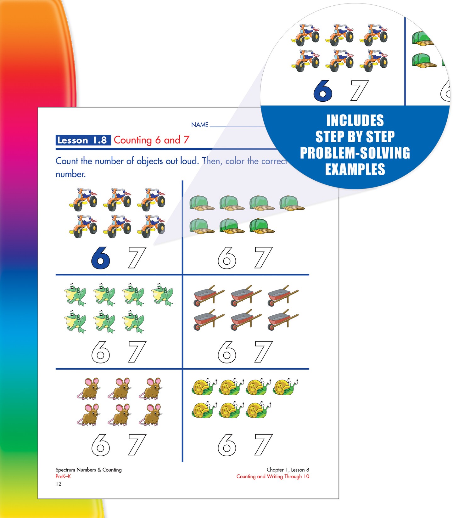 Spectrum Preschool Numbers and Counting Math Workbook, Ages 3 to 6, Preschool Math Numbers and Counting, Practice Writing Numbers 0-20, Comparing Numbers of Objects, and Counting to 100 - 96 Pages