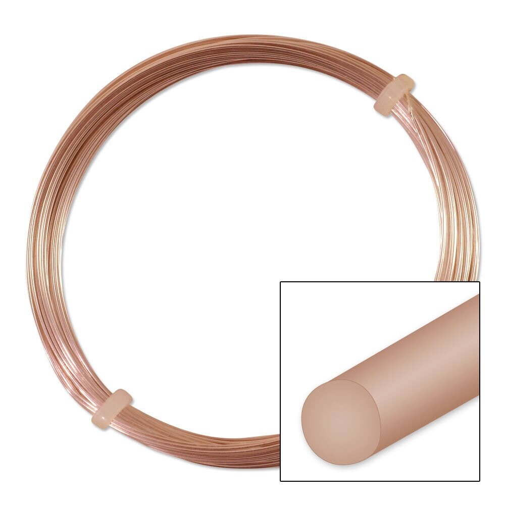 German Style Rose Gold Color Round Wire 20 Gauge