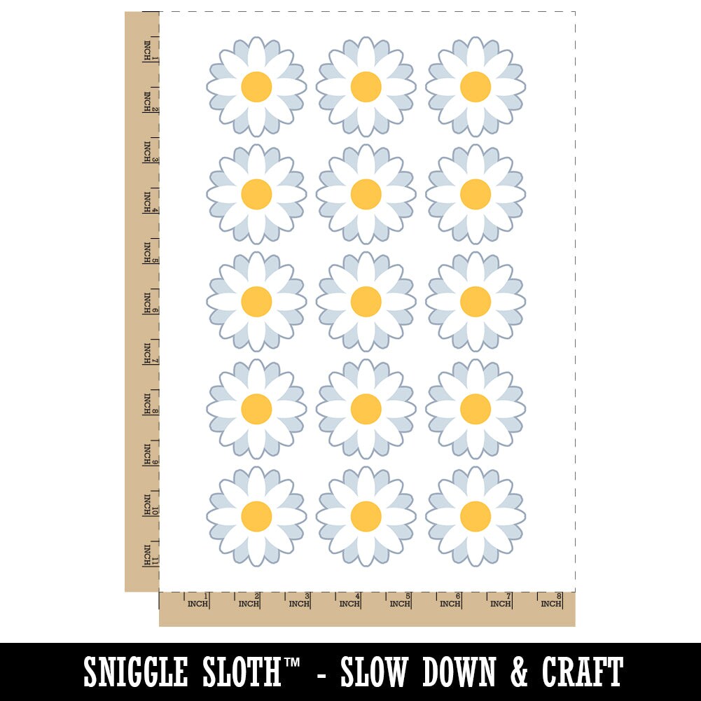Single Daisy Flower Temporary Tattoo Water Resistant Fake Body Art Set Collection (1 Sheet)