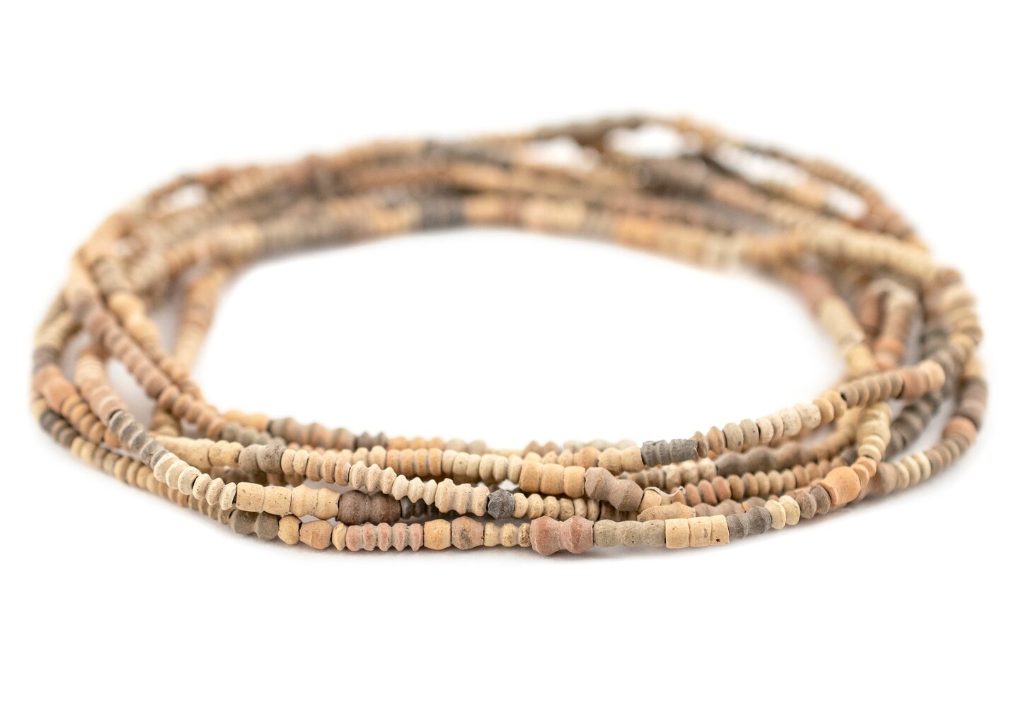 TheBeadChest Mali Clay Beads 3mm African Brown Seed 22 Inch Strand Handmade