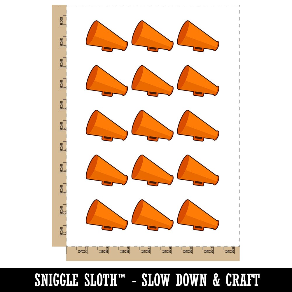 Megaphone Bullhorn Coach Cheerleading Temporary Tattoo Water Resistant Fake Body Art Set Collection (1 Sheet)