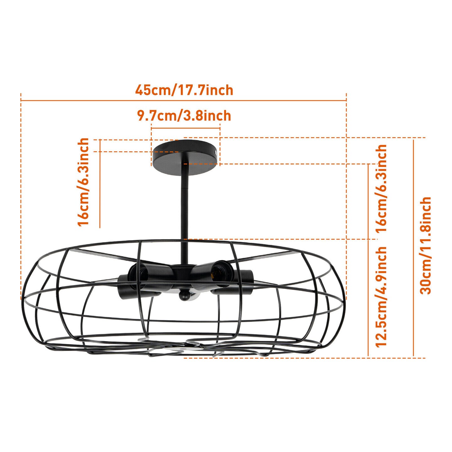 Kitcheniva Industrial Metal Cage Pendant Lamp Chandelier