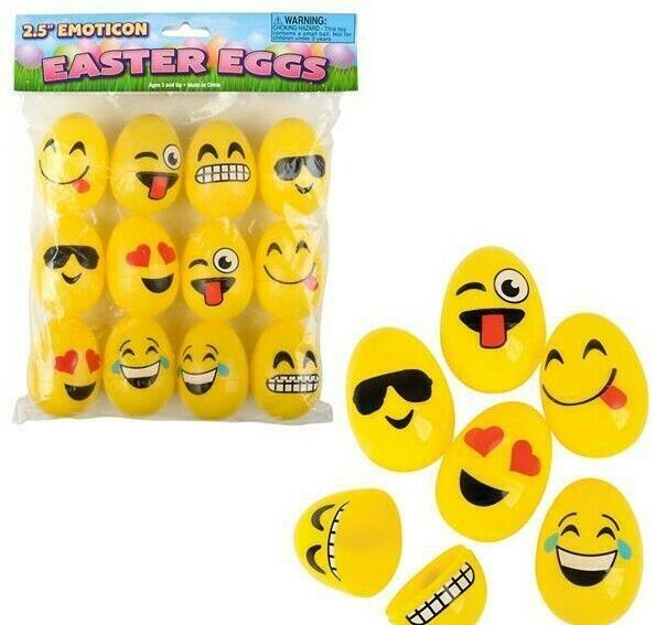 2.5 Inches Emoticon Easter Eggs 12 packs