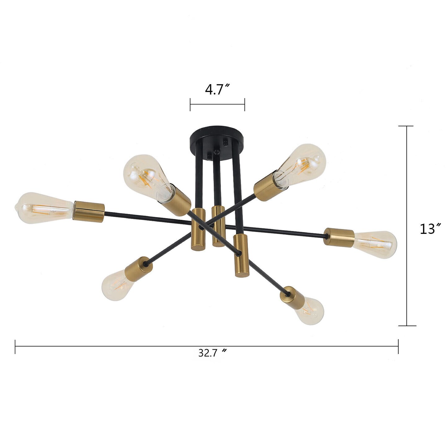 Kitcheniva 6 Light Modern Sputnik Chandelier Fixture