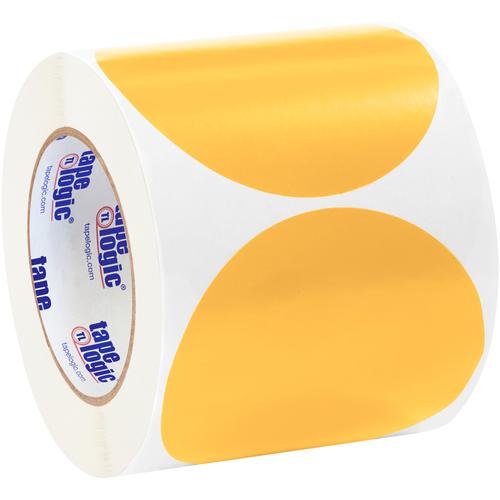 Tape Logic Inventory Circle Labels, 4&#x22;, Fluorescent Orange, 500/Roll