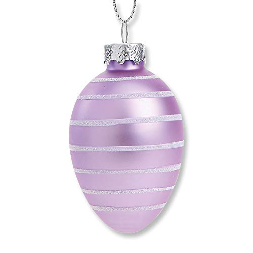 Lillian Vernon Pastel Frost Glass Easter Egg Ornaments - Set of 12, Holiday Home Decor, Spring Mini Tree Decorations, Outdoor &#x26; Indoor Use, 1.5 Inches x 2 Inches, 6 Colors