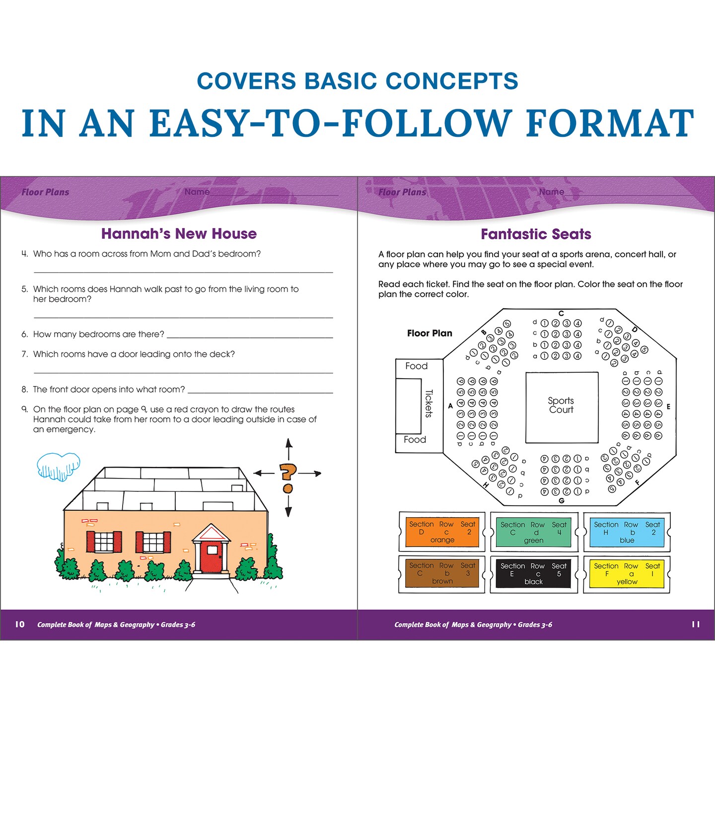 Complete Book of Maps and Geography Workbook, Global Geography for Kids Grades 3-6, United States Geography and Regions, Map Skills, Time Zones, Oceans