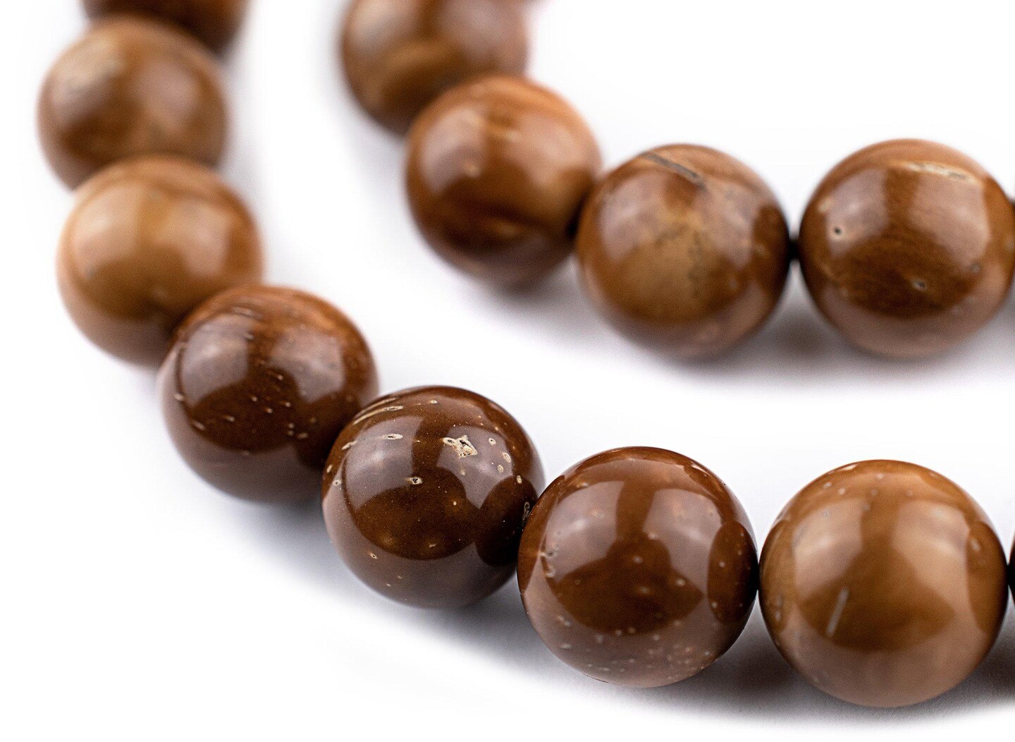 33 Brown Round Wooden Arabian Prayer Beads (12mm), Islamic Tasbih, Ramadan Gift, Quality Middle Eastern Beads - The Bead Chest