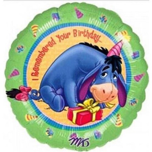 18&#x22; Winnie The Pooh Eeyore Birthday Foil Mylar Balloon
