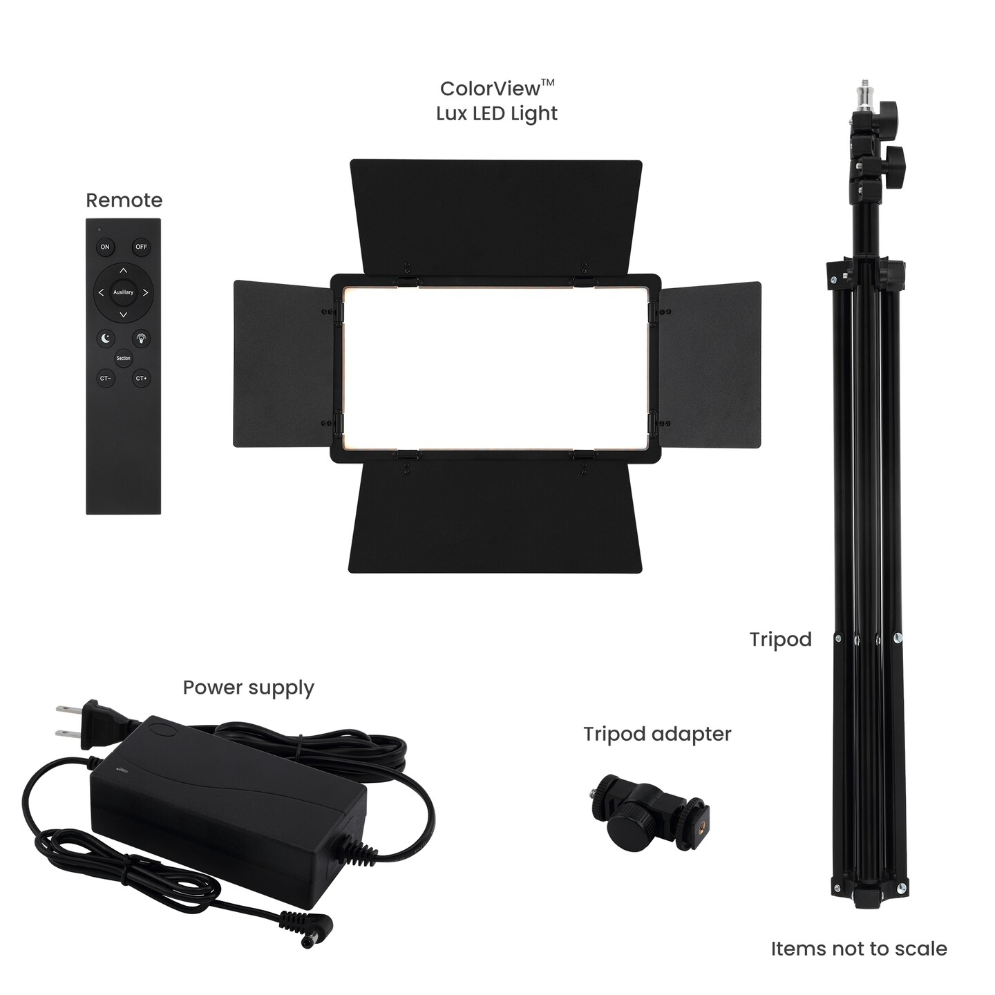 Acurit Colorview Lux Artist Studio Light - Adjustable Photography Lighting Kit 3 Color Temps, 4 Metal Barn Doors, 4160 Lumens LED - Remote Control, AC Power Supply, 6&#x27;6&#x22; Light Stand Included