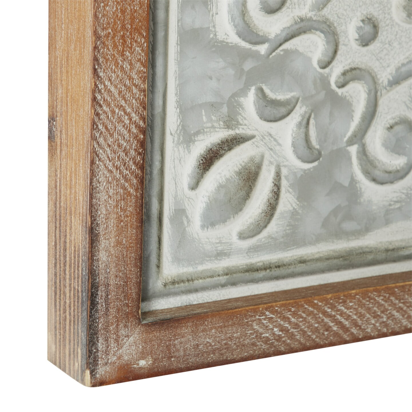 DecMode 36&#x22; Brown Metal Scroll Wall Clock with Embossed Metal