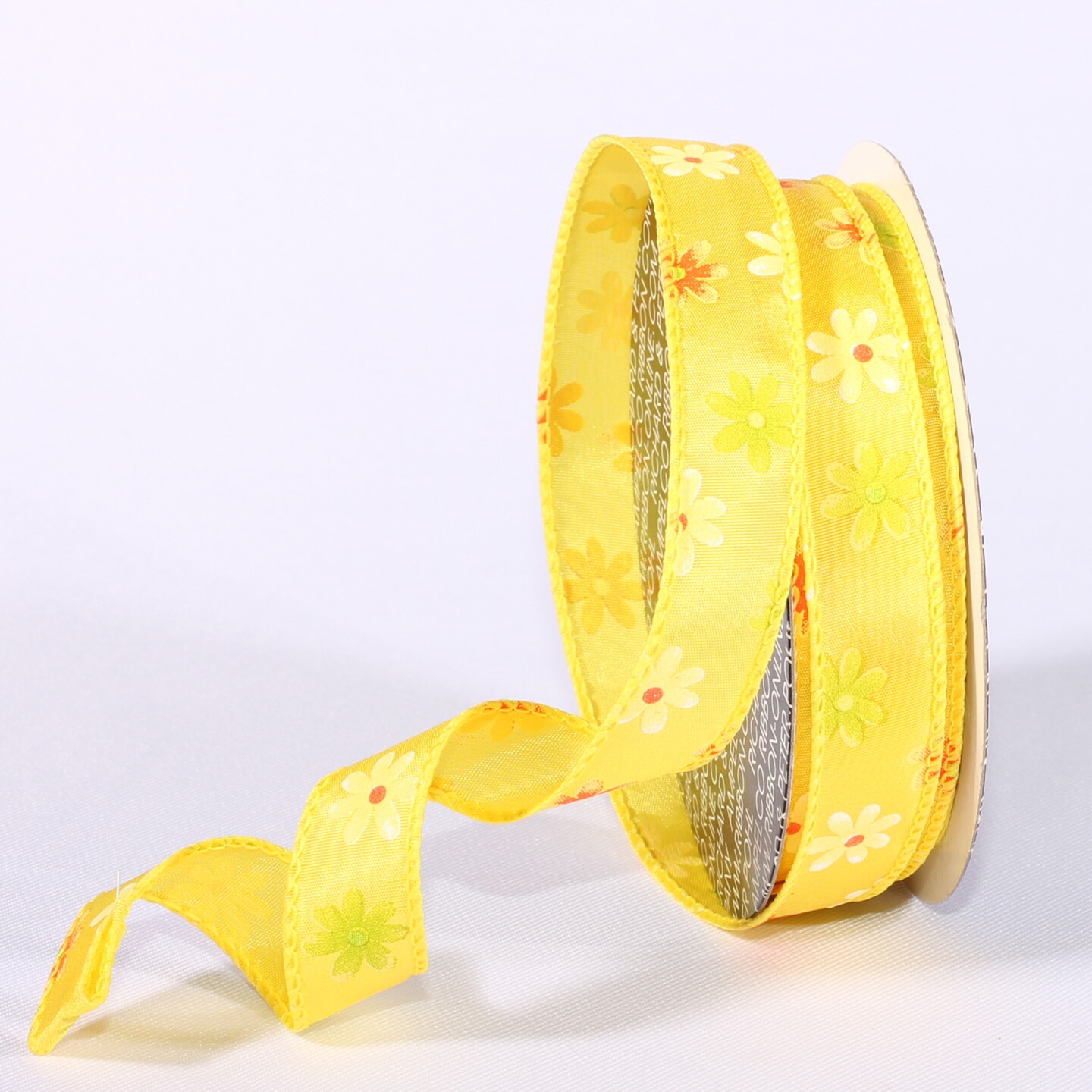 The Ribbon People Yellow and Orange Floral Wired Craft Ribbon 0.75" x 40 Yards