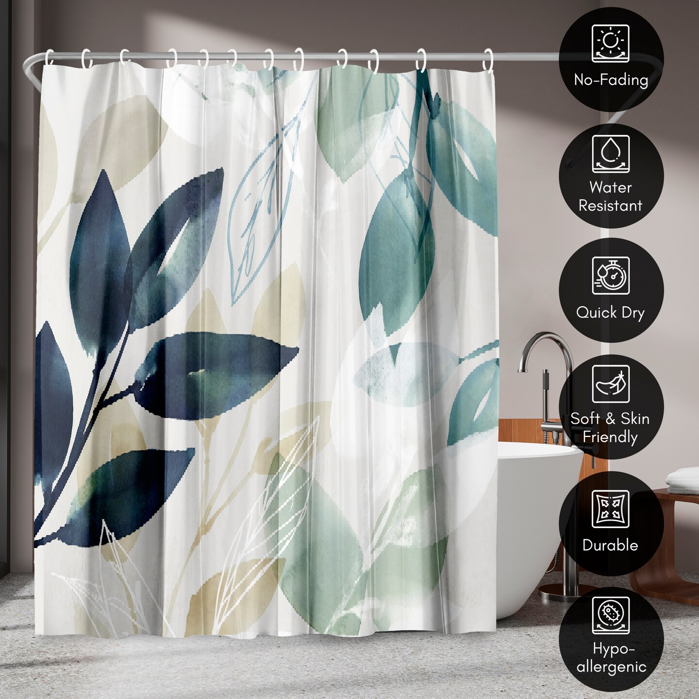 Americanflat 71" x 74" Shower Curtain, Green Sleeves I by PI Creative Art
