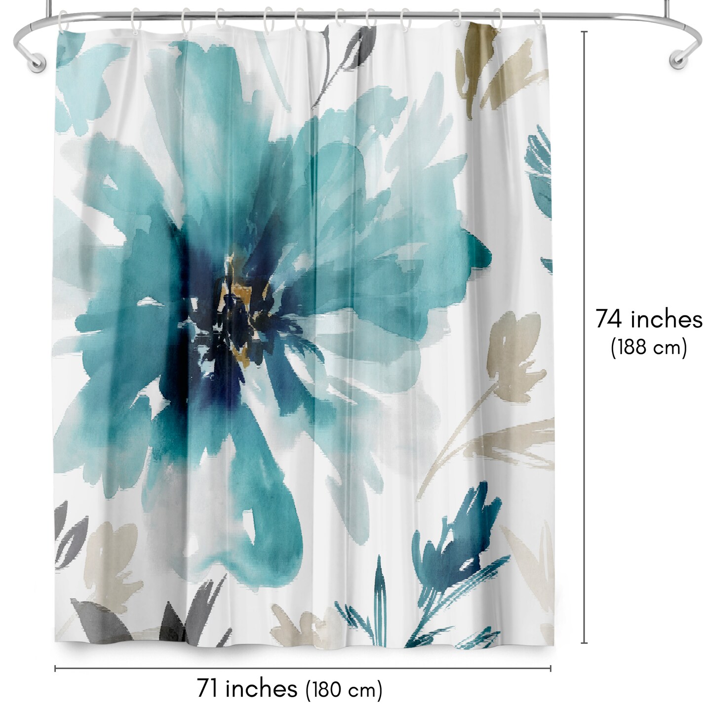 Finesse I by PI Creative Art Shower Curtain 71&#x22; x 74&#x22;