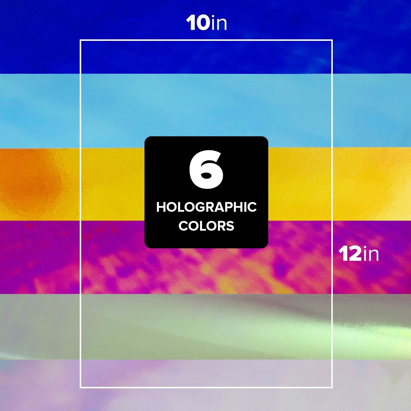 Holographic Permanent Vinyl HTV 6 Premium Permanent Vinyl Holographic Sheets Heat Transfer Holographic HTV Craft Foil Iridescent Opal Vinyl Sheets Without Roll in Gold Silver Chrome and Blue