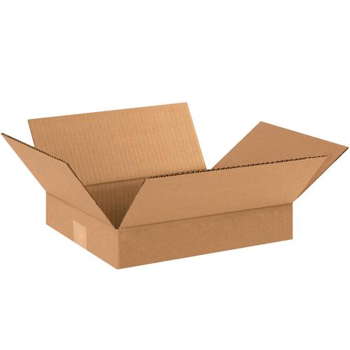 MyBoxSupply 12 x 10 x 2&#x22; Flat Corrugated Boxes, 25 Per Bundle