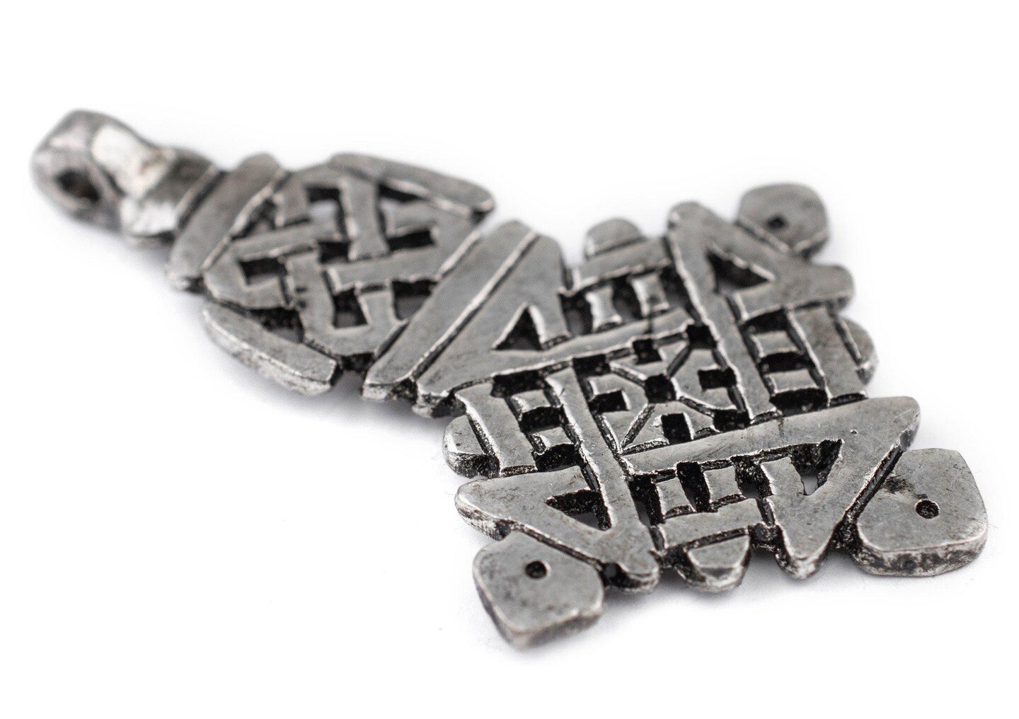 Silver Ethiopian Coptic Cross Pendant, African Abyssinian Design, Orthodox Christian Pendant for Jewelry, The Bead Chest