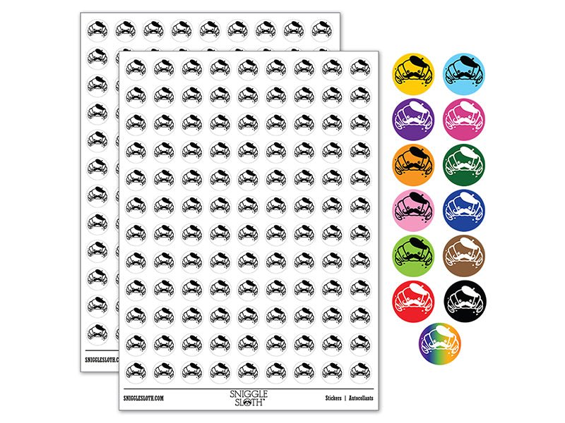 Cute Kawaii French Croissant with Beret and Mustache 200+ 0.50&#x22; Round Stickers