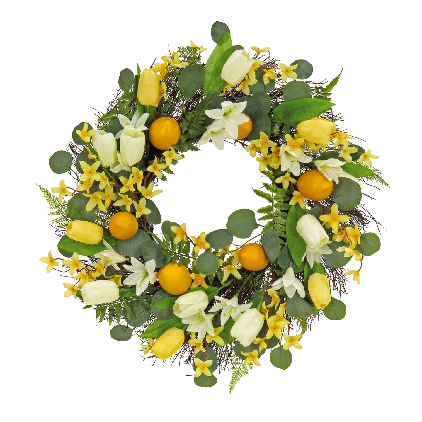22&#x22; Lemons and Tulips Wreath
