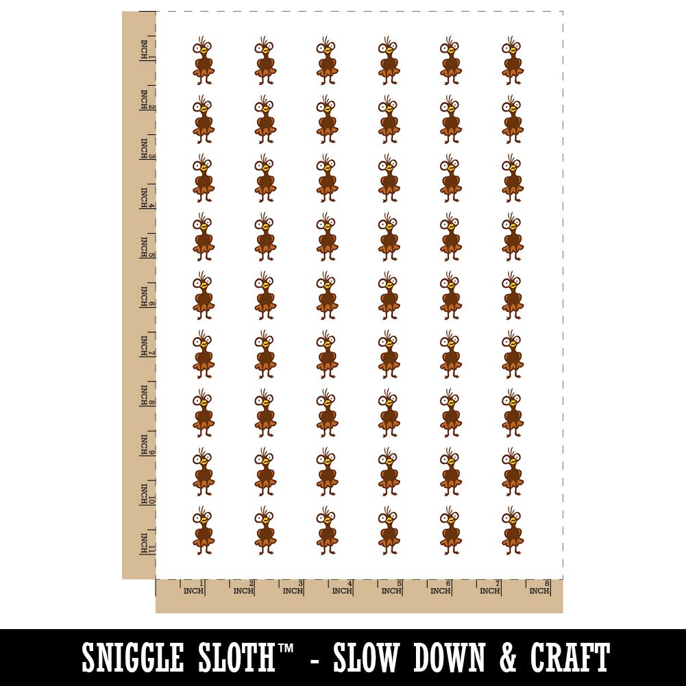 Weird Creepy Bug Eyed Bird Chicken Temporary Tattoo Water Resistant Fake Body Art Set Collection (1 Sheet)