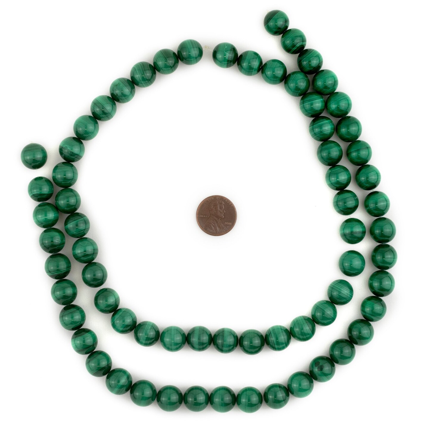 TheBeadChest Round Malachite Beads (12mm)