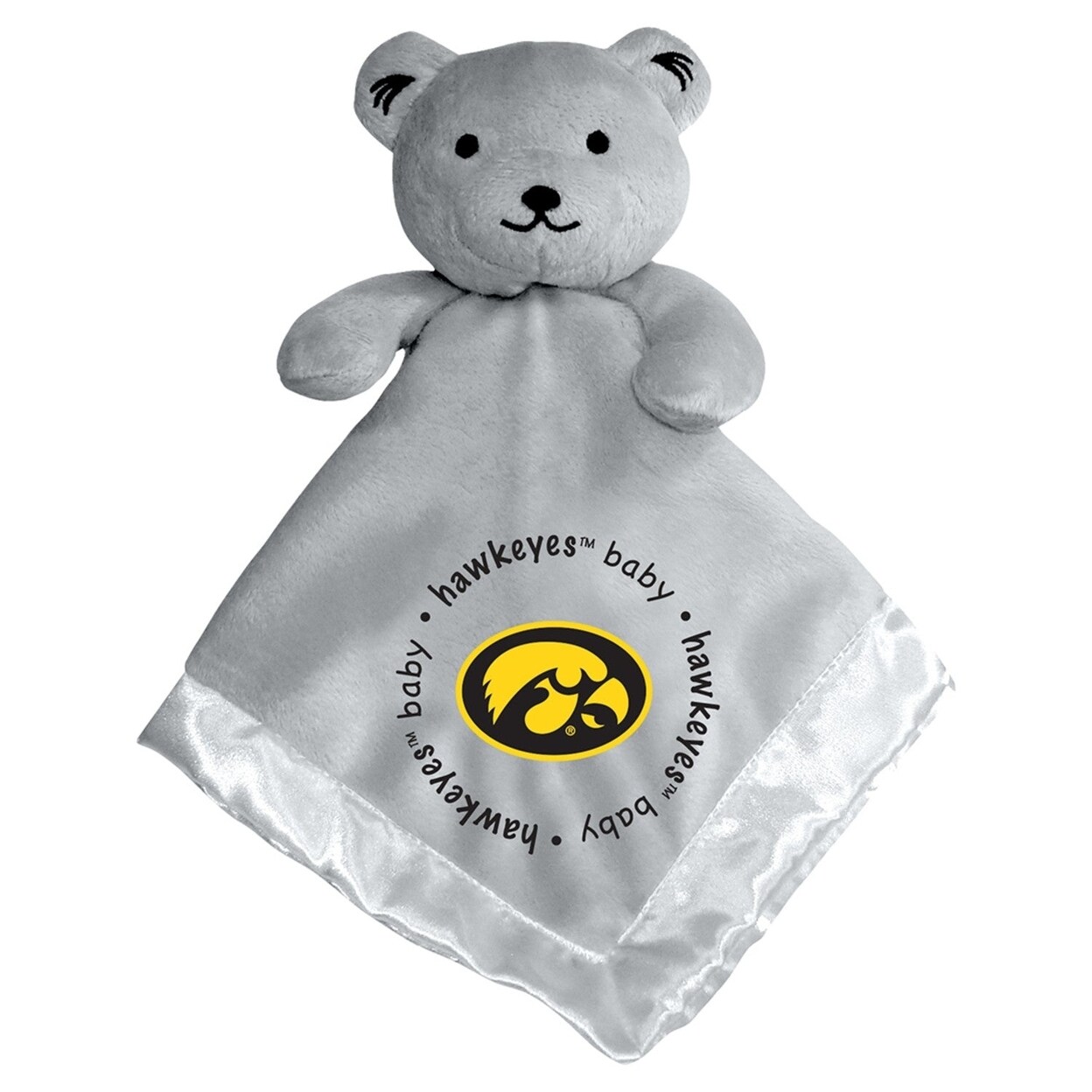 Iowa Hawkeyes Security Bear Gray Soft Plush Embroidered Team Logo 14In