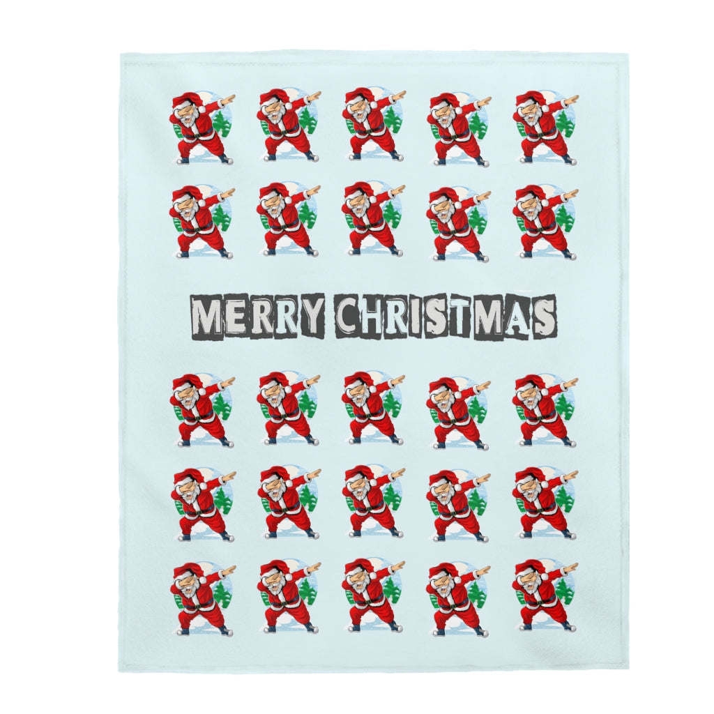 Santa Dabbing Velveteen Plush Blanket