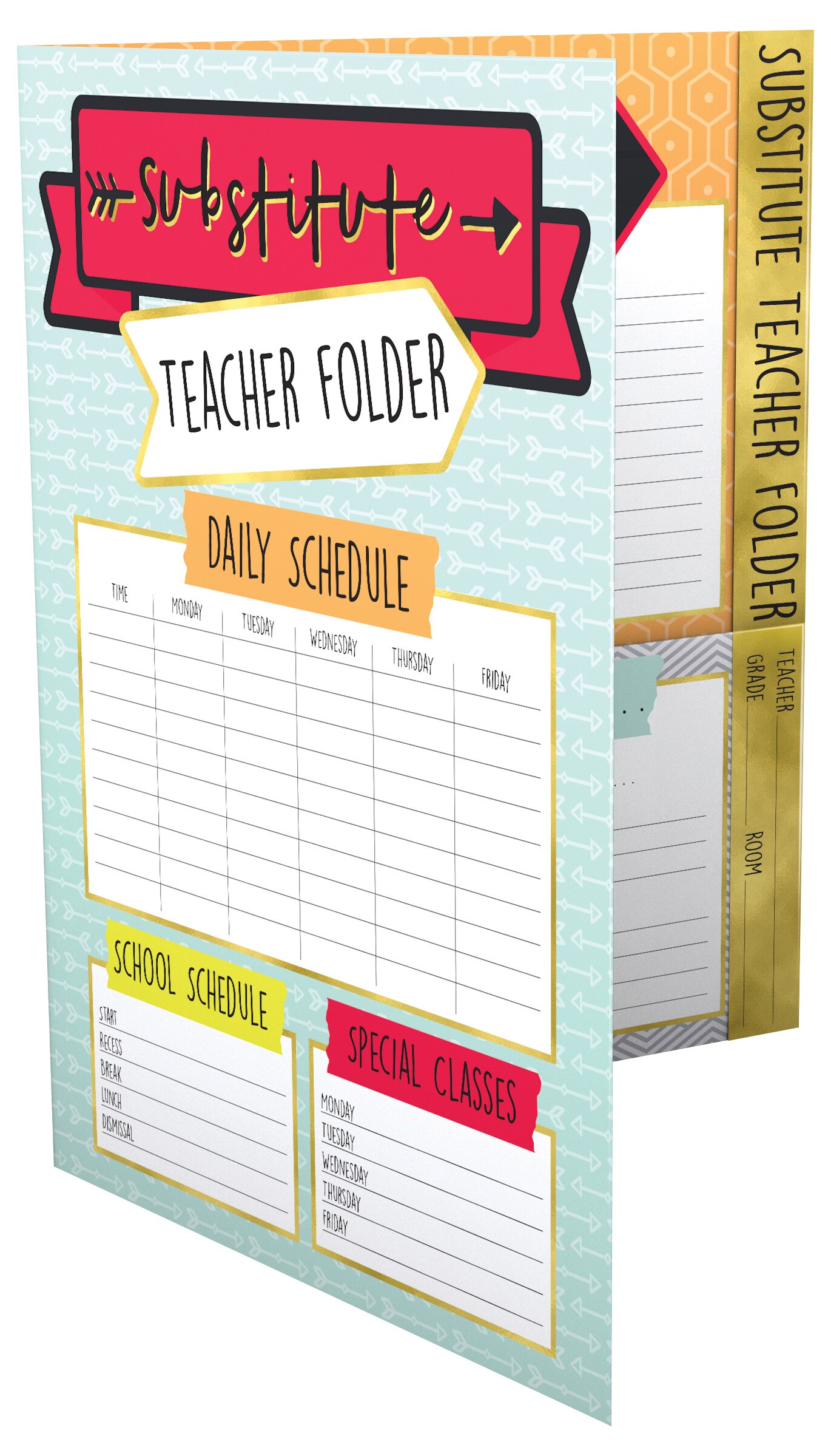 Carson Dellosa Substitute Teacher Folder, Schedules, Routines, Procedures, Classroom Management, Contact Information, and More, Desk Organizer School Supplies