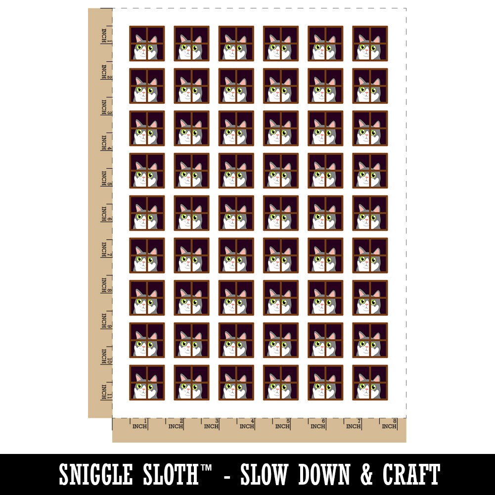 Cat Staring Out Window Temporary Tattoo Water Resistant Fake Body Art Set Collection (1 Sheet)