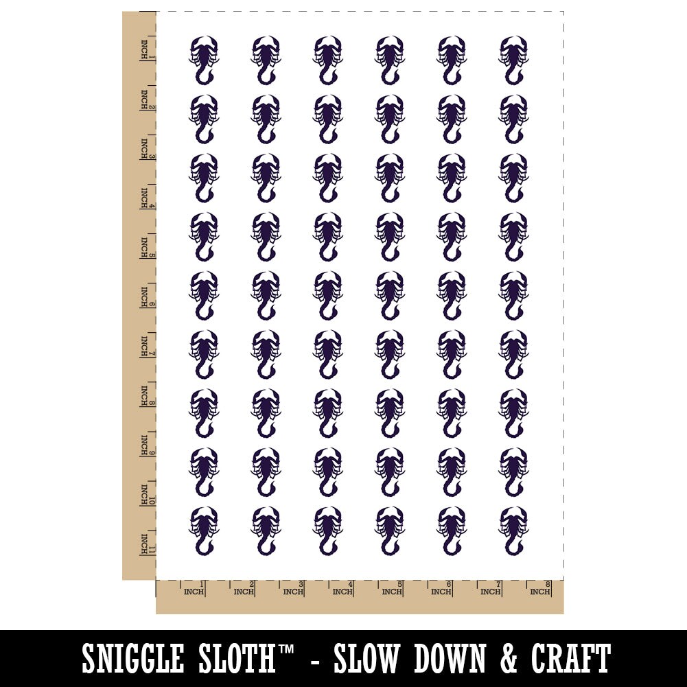 Scorpion Silhouette Temporary Tattoo Water Resistant Fake Body Art Set Collection (1 Sheet)