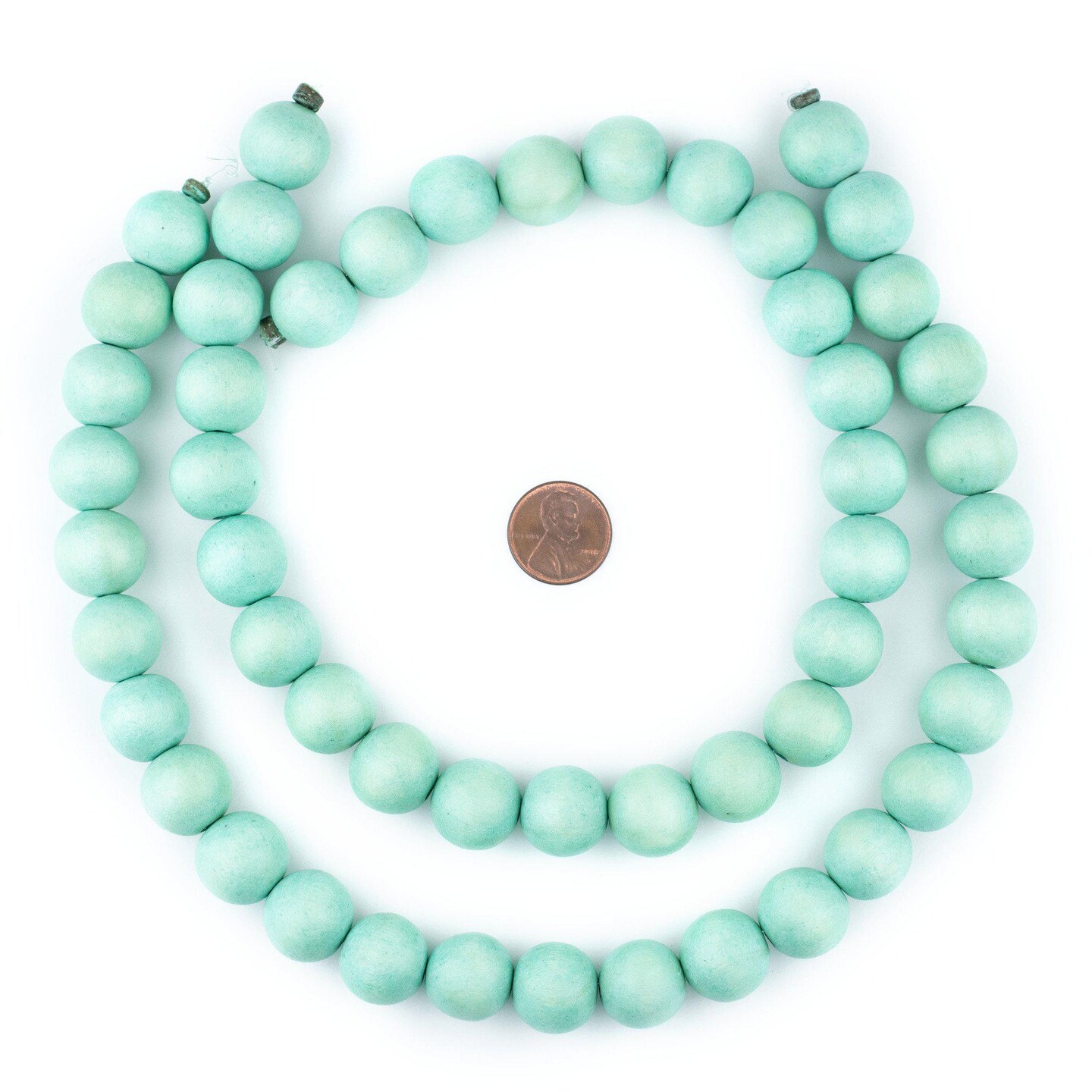 TheBeadChest 16mm Natural Round Wood Beads, Wooden Beads Loose Wood Spacer Beads for DIY Jewelry Making, 4 Sizes (8mm, 10mm, 12mm, 20mm) - Green - Turquoise