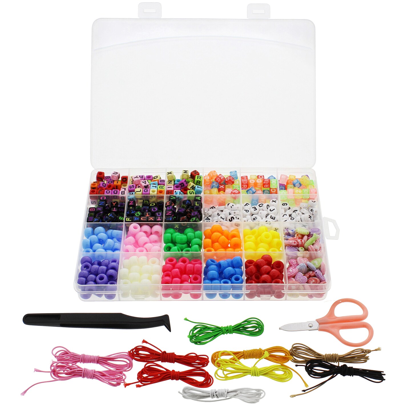 1450Pcs Letter Beads, Acrylic 4X7Mm round Letter Beads Kits, Alphabet Beads  A-Z | eBay