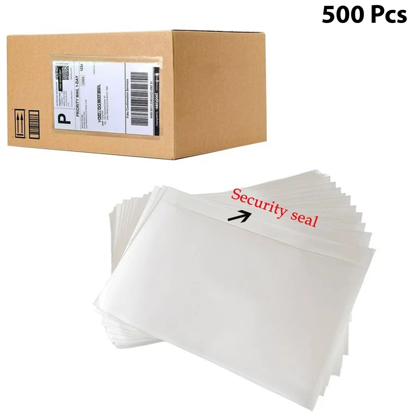 Clear Self-Adhesive Top Loading Packing List Shipping Label Envelopes Pouches 7.5" x 5.5"