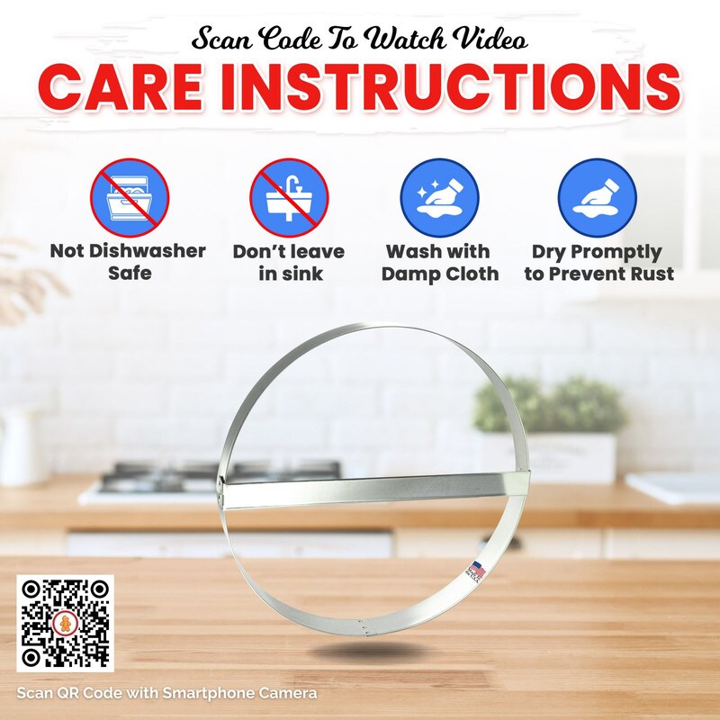 CookieCutter.Com Brand Extra Large Round Circle with Brace 8 in Cookie Cutter - USA Made Tin Plate Steel