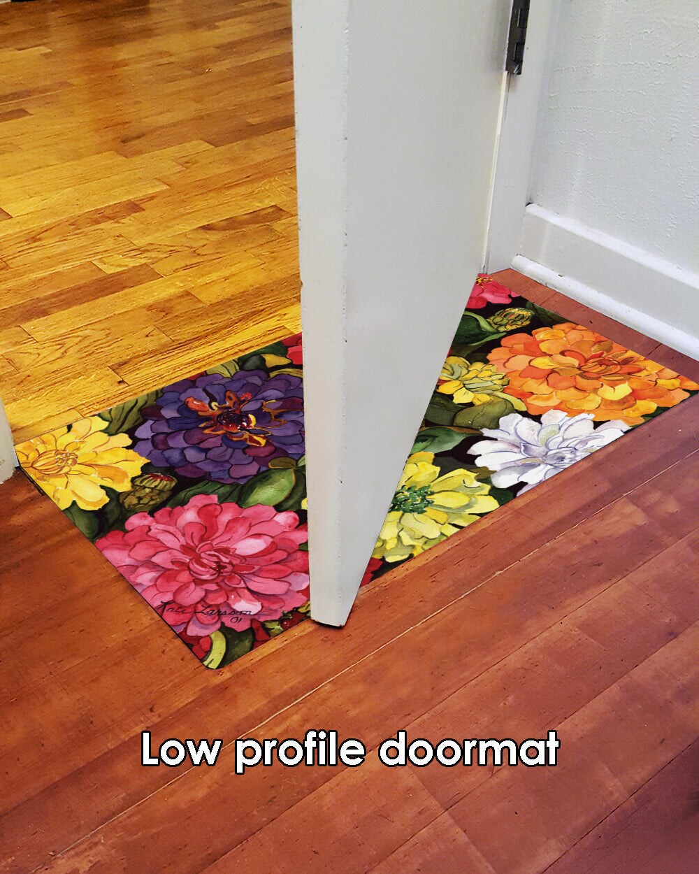Zippy Zinnias Door Mat (18 x 30&#x22;)