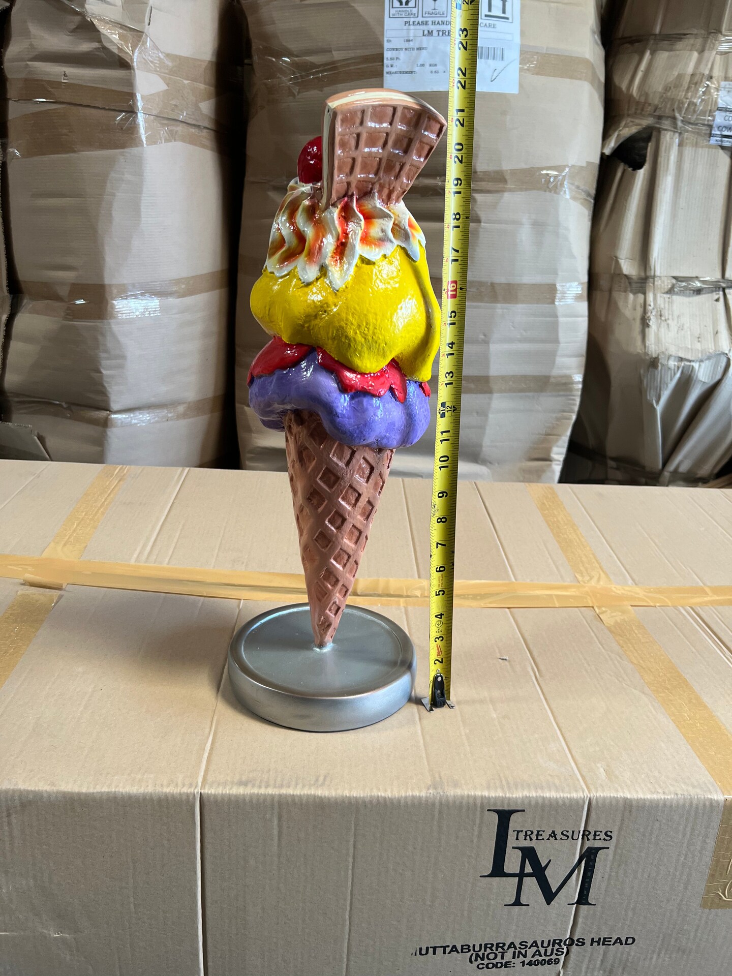 One Scoop Waffle Ice Cream Over Sized Statue