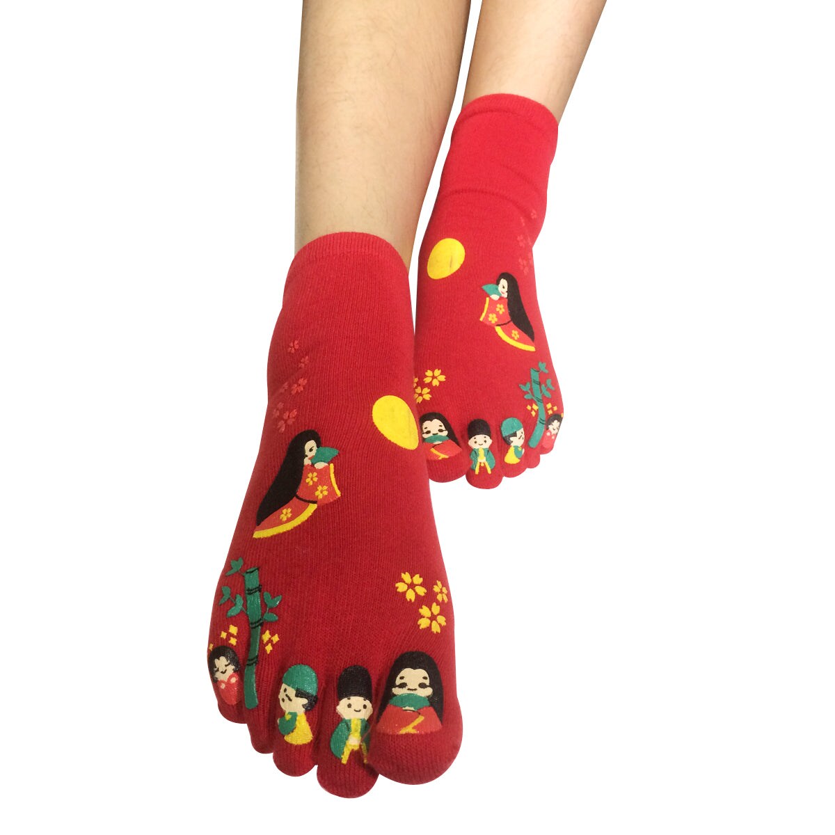 Wrapables Japanese Girl Cartoon Socks Five Toe Socks (Set of 3)