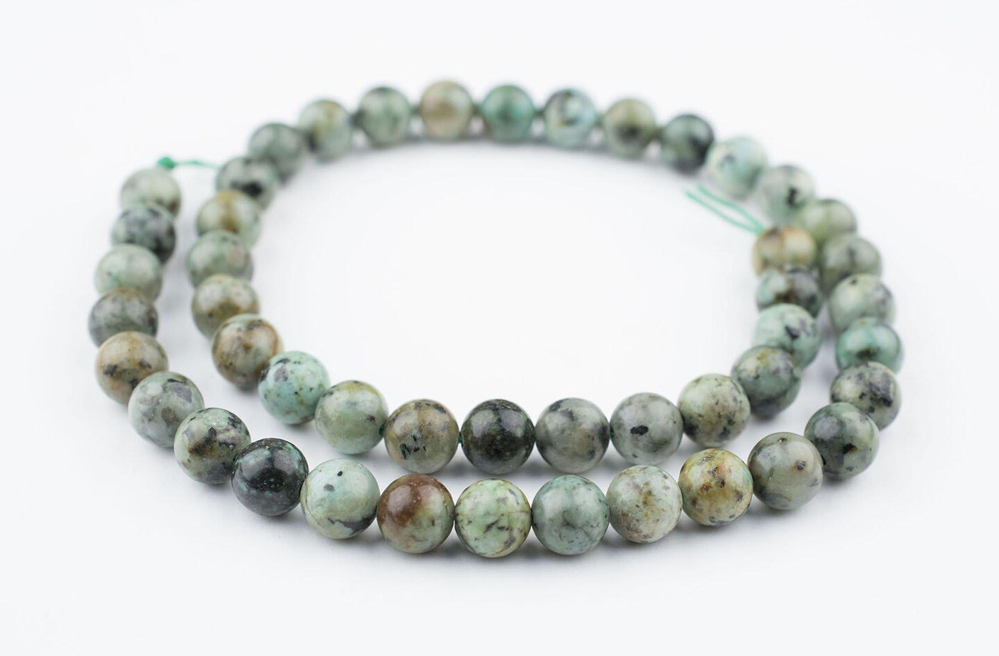 8mm African Turquoise Beads - Full Strand of Genuine Authentic Gemstone Beads - The Bead Chest (Polished)
