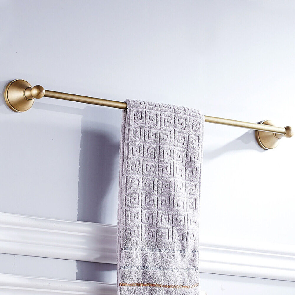 Kitcheniva Wall Mounted Brushed Brass Bathroom Towel Rail Rod