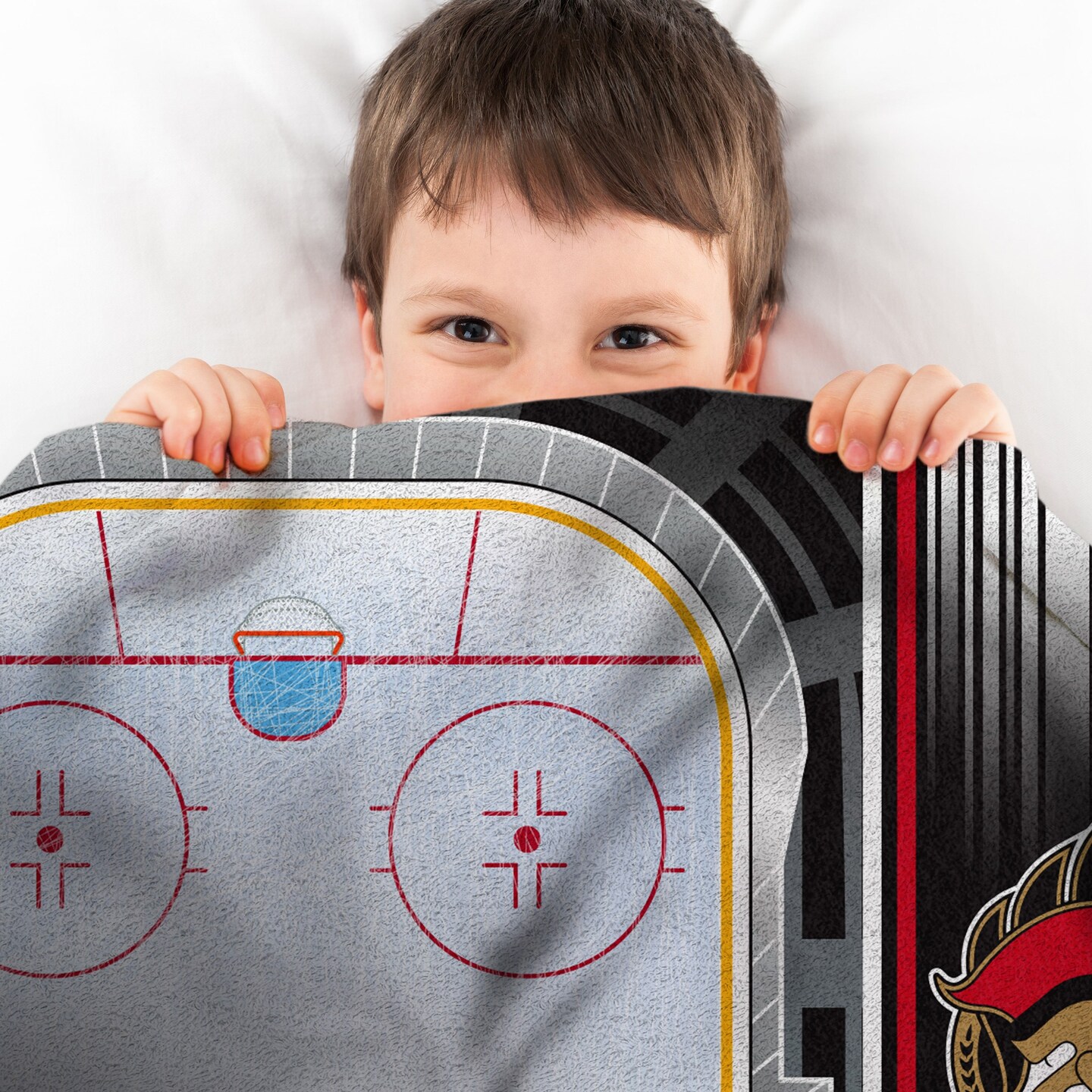 Sleep Squad Ottawa Senators Home Ice 60&#x201D; x 80&#x201D; Raschel Plush Blanket