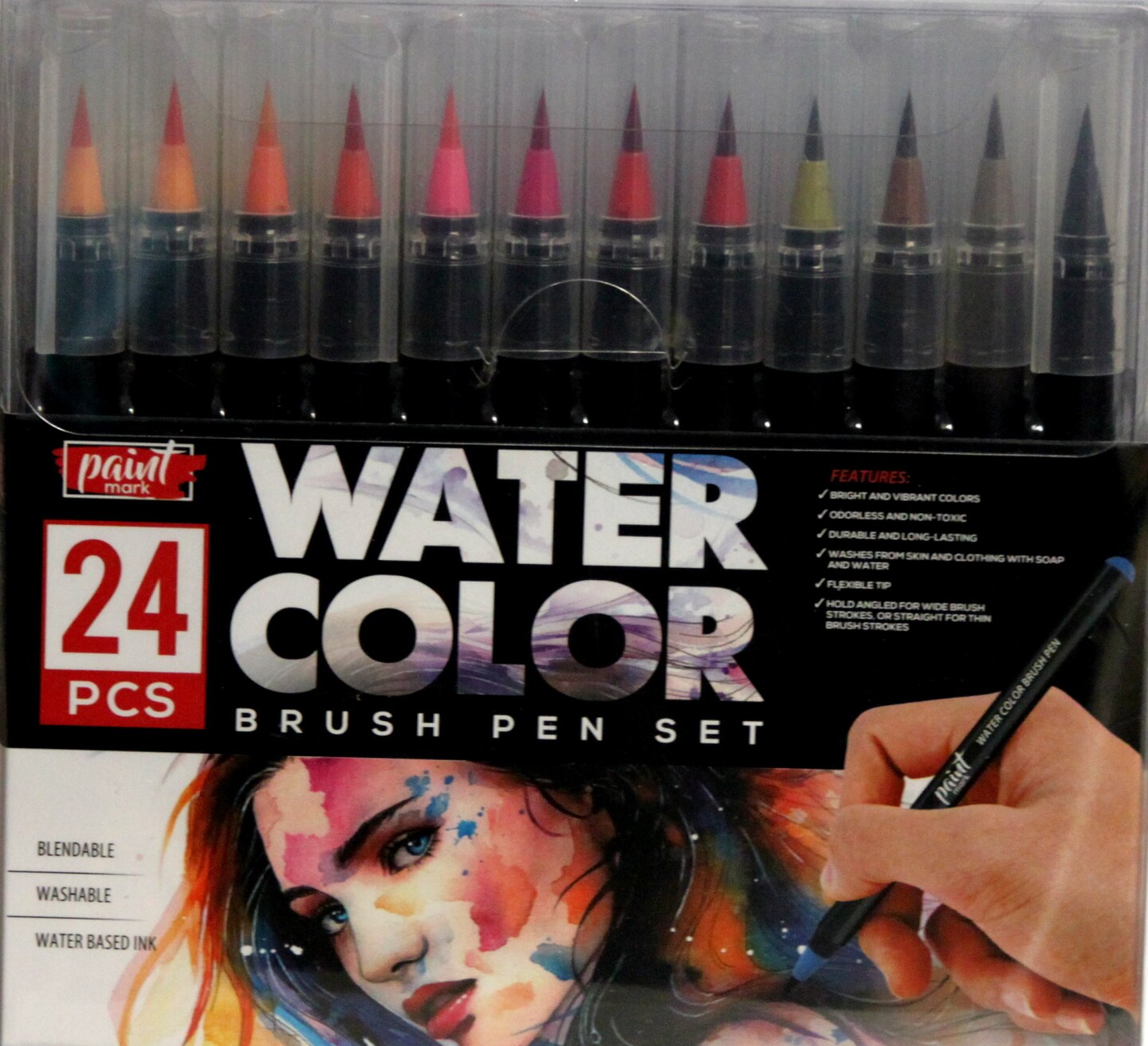 Paintmark 24 Pack Real Brush Pen Set