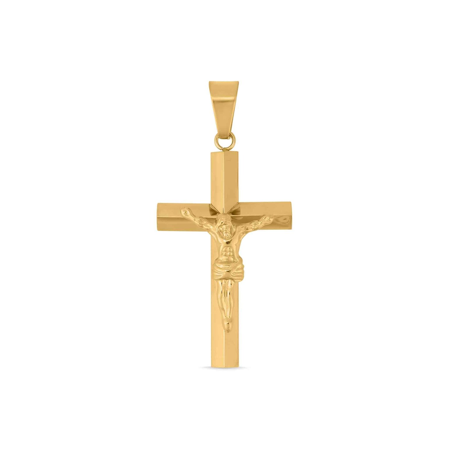 18K Gold PVD Coated Medium Crucifix Cross Stainless Steel Pendant