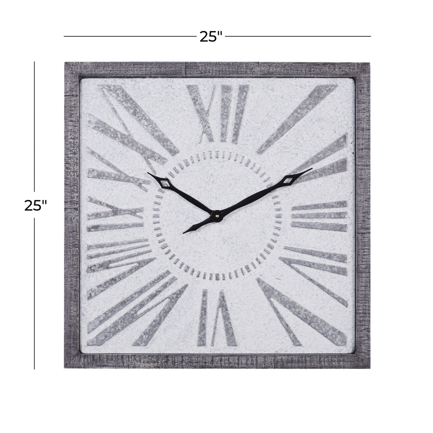 DecMode 25" Gray Metal Wall Clock | Michaels