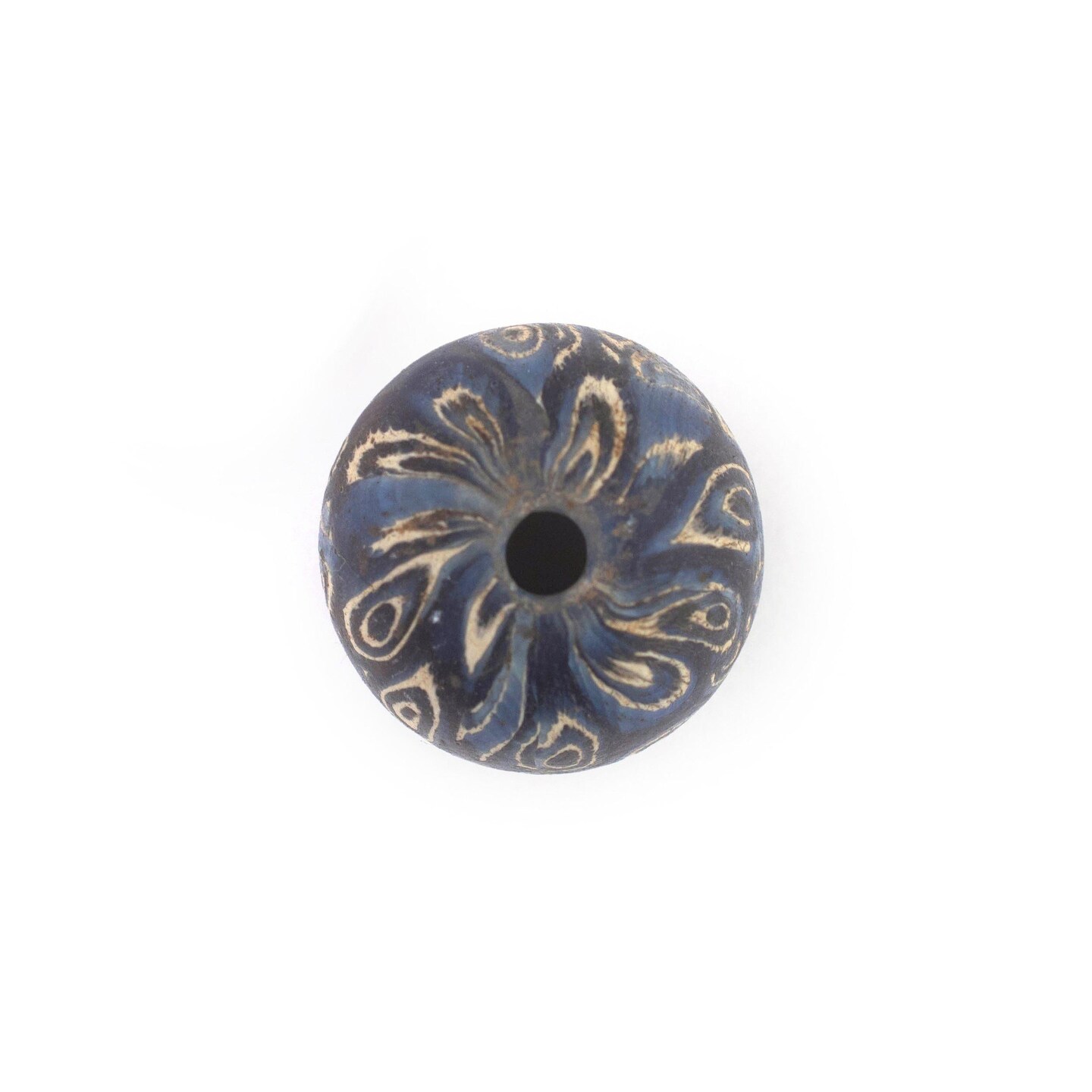 TheBeadChest Blue Antique-Style Java Eye Glass Bead (Single Bead, 20mm)