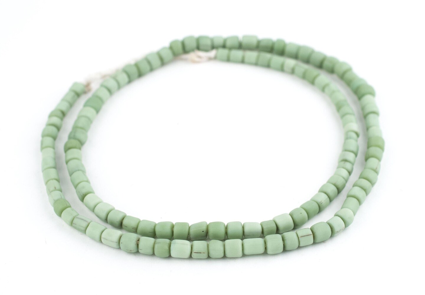 TheBeadChest Indonesian Glass Beads, Small Java Bali 4mm Spacers Jewelry Making Supplies for Necklaces, Bracelets, DIY Crafts (Pistachio Green)